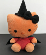 Hello Kitty Ty Beanie Babies Halloween Witch Orange / Black Plush /Rare 7.5&quot; - £19.40 GBP