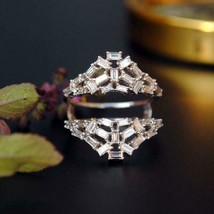  1CT Baguette Diamond Ring Guard 14K White Gold Over Wedding Ring Enhancer - £62.53 GBP