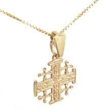 Anhänger Jerusalem Kreuz geweihte Grabeskirche Vergoldung Silber 925 - $45.81