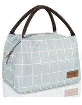 Buringer Reusable Insulated Lunch Bag Cooler Tote Meal Bag/Box, Green Plaid - £12.04 GBP
