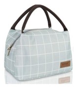 Buringer Reusable Insulated Lunch Bag Cooler Tote Meal Bag/Box, Green Plaid - £11.66 GBP