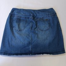 S.C. & Co Denim Skort Women's Large Blue Cotton Blend Pull On Stretch Mini Skirt image 11
