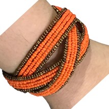 Multicolored Beaded Cuff Bracelet ~ Boho Chic  - £12.09 GBP