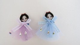 Two childrens princess fairy tale doll dress alligator hair clip barrettes - $5.74