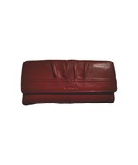 Nice Ladies  COACH Pleated Leather Wallet Tri-Fold Credit Card Dark Red - $684.32 MXN
