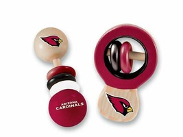 NFL Arizona Cardinals Wooden Baby Rattle Gift Set Toy Football Logo - £15.72 GBP