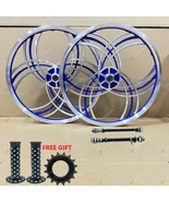 Pair of 20&quot; Bicycle Mag Wheels Set 6 SPOKE BLUE FOR GT DYNO HARO any BMX... - £87.44 GBP