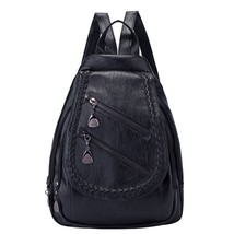 Women Leather Backpack Women 2022 Students School Bag Large Backpa Multifunction - £28.71 GBP
