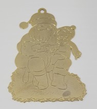 MM) Vintage 1977 Lillikins Lillian Vernon Gold Metal Santa Ornament &quot;Michelle&quot; - £6.09 GBP