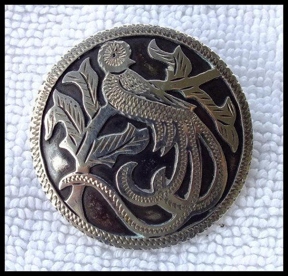 Vintage Quetzal Tropical Parrot Guatemala Sterling Pin/Brooch - $30.00