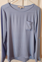 Ann Taylor LOFT Womens Blouse Shirt Size XS Lavender L/S Polyester Excellent! - £19.12 GBP