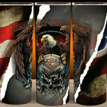 Harley Davidson American Bald Eagle with Skull Cup Mug Tumbler - £15.69 GBP