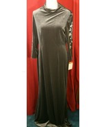 Adrianna Papell Boutique Evening Gray Velour Embroidered Maxi Dress 14 N... - €36,36 EUR