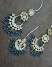 High Quality Rich People Kundan Meenakari Jewelry Earrings Tikka Set Girl Gift 2 - £27.74 GBP