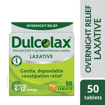 Dulcolax Laxative Tablets (50 Ct), Reliable Overnight Relief..+ - £23.73 GBP