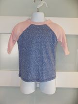 LuLaRoe Sloan Peachy Pink/Blue 3/4 Sleeve Shirt Size 2 Girl's - $16.02