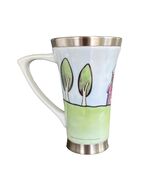 Pearl Insulated Tall Ceramic Coffee Mug Farm Scene Barn Silo Metal Rim L... - $7.92