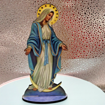 Our Lady of Grace 6&quot; Laser Image on Thin Wood Statue, New #032 - £3.36 GBP