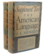 H. L. Mencken The American Language, Supplement I - Ii : An Inquiry Into The De - £102.04 GBP
