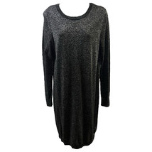 MICHAEL Michael Kors Dress Black Silver Long Sleeves Metallic Women Size Large - £22.04 GBP