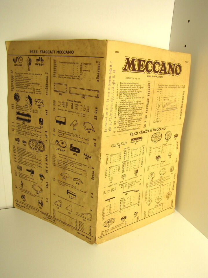 Primary image for 1956 Meccano instruction books M/F/2 Italy 10/556/20 booklet detached parts-
...