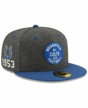 Indianapolis Colts New Era 5950 OF Sideline Home Fitted Hat Gray/Blue Size 7 1/2 - £27.06 GBP