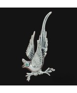 Vintage MEXICO 925 Sterling Silver Bird Brooch Pin 17.8 Grams Turquoise Eye - $49.95