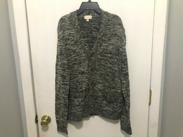 Club Monaco Button Up Cardigan Grandpa Sweater Size Medium Wool Blend w/ Pockets - £12.65 GBP