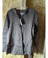 Gap polyester button up xl brown shirt - $15.84