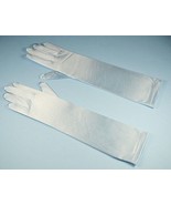 Bridal Prom Costume Adult Satin Gloves Lt Blue Solid Elbow Length New Party - $218.95 MXN