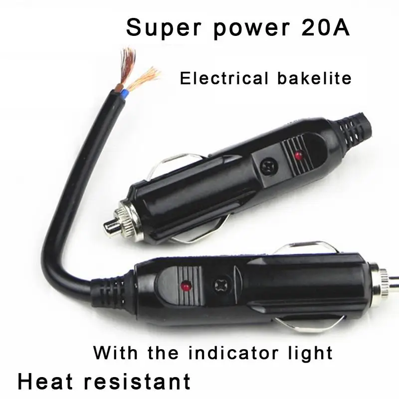 12V/24V Auto Electric Appliances Cigarette Lighter Plug with Indicator Light - - £13.72 GBP