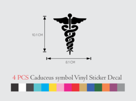 4 PCS Caduceus symbol Vinyl Decal Sticker Medical Paramedic 4Inch set - £9.89 GBP+