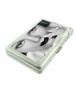 Smoking Lady Deco Glam 2 Cigarette Case w/Built in Lighter Metal Wallet - $27.70 CAD