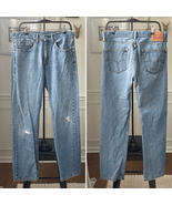 Levi’s Men’s 505 Regular Straight Leg Jeans Lightly Distressed 34 x 33 - $535.68 MXN