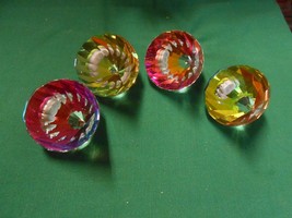 Great Collectible Set of 4 Crystal Diamond Shape LAMP SHADE KNOBS...RARE - £28.80 GBP