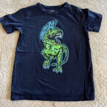 Osh Kosh Boys Navy Blue Green T-Rex Dinosaur Mohawk Short Sleeve Shirt 6 - £5.09 GBP