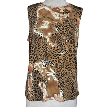 Brown Animal Print Sleeveless Blouse Size XL - £19.49 GBP