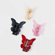 Wild Fable Hair Claw Clip Set 4pc Plastic White Black Red - $188.43 MXN