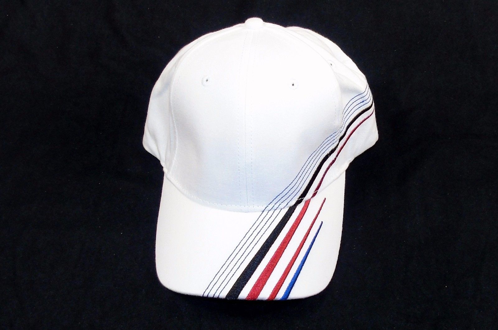 Baseball / Golf Cap ~ 6 Panel 100% Cotton ~ Embroidered Accent Stripes #BX002 - $9.75