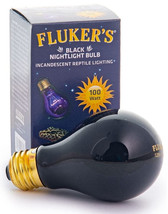 Flukers Black Nightlight Bulb Incandescent Reptile Light 100 watt Flukers Black  - £12.82 GBP