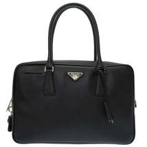 Prada Saffiano Leather Mini Boston Bag Tote Bag Black - £1,980.37 GBP