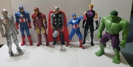 Marvel Hasbro 12&quot; Action Figure Lot of 7 Captain America Thor Hulk Iron ... - $69.79