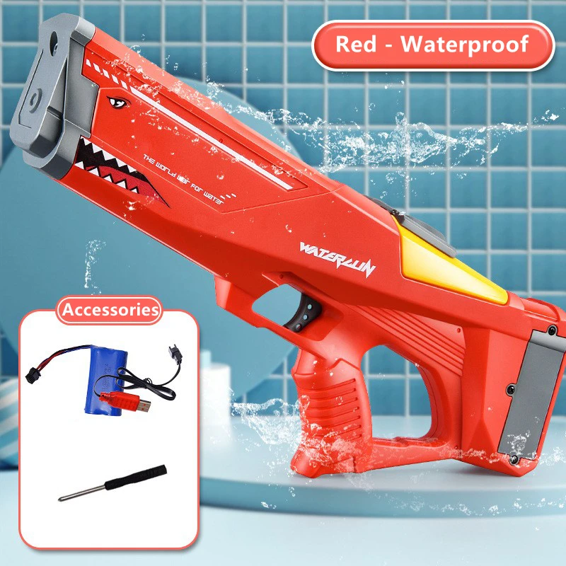 Shark Electric Water Gun Toy Bursts Summer Play 500ML Automatic High Pressure - £47.83 GBP