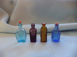 Four Wheaton Vintage Colourful Dolls House Glass Bottles Various shapes - £11.81 GBP