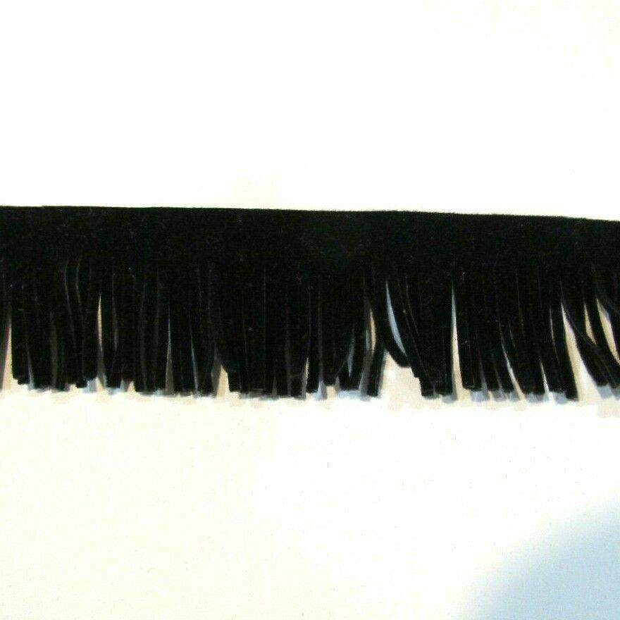 Per  yard Black Faux Suede Fringe Western Craft Trim Wide 3 &quot;/ 4&quot; Yards ... - $2.79+