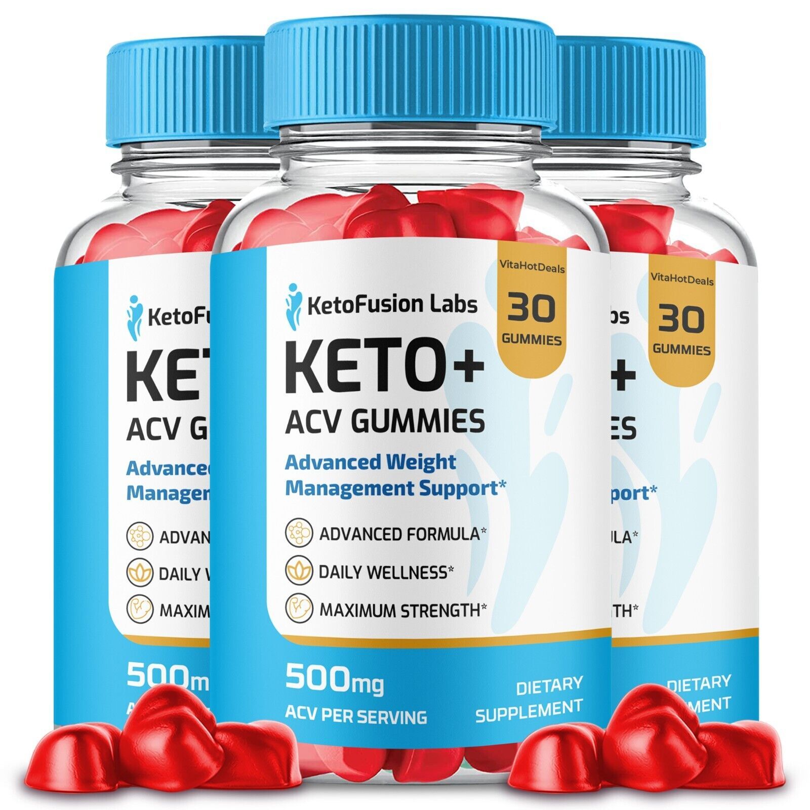 3 Pack Keto Fusion Labs ACV Gummies KetoFusion Gummies Max Strength