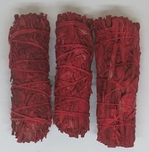 Dragon&#39;s Blood Sage Smudge Sticks 4&quot; for Removing Negative Energy (Set of 3) - £12.52 GBP