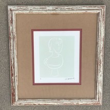 S Roman Original 1970s Abstract Modern Signed Linocut Print &quot;Ii* Picasso Figure - £376.86 GBP