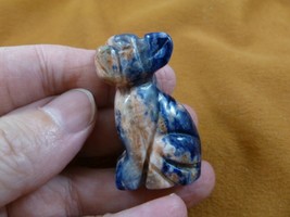 (Y-DOG-CH-562) Blue Tan CHIHUAHUA Mexican baby dog gemstone carving gem ... - $266.70 MXN