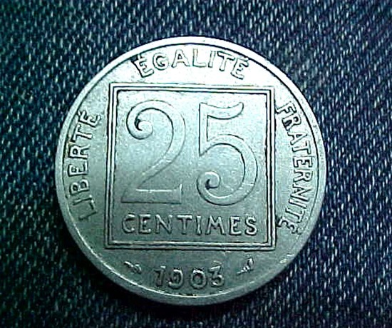 FRANCE 25 CENTIMES 1903    - £3.48 GBP